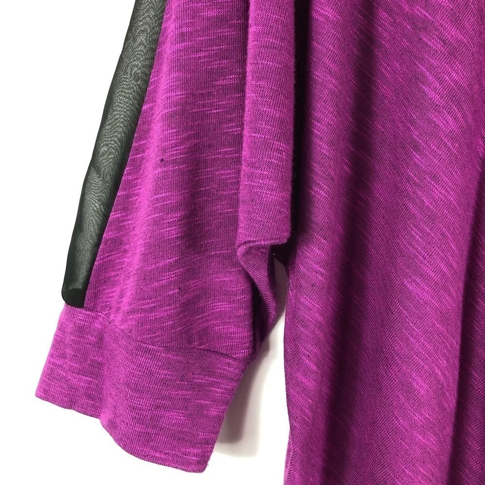 Ava & Viv Mesh‎ Dolman Sleeve Knit Top Purple 2X - Picture 2 of 7